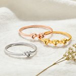 Personalisierte mehrere Herzen Brief Sterling Silber Ring Zierliche Schmuck Geburtstag Valentinstag Jahrestag Geschenk für Freundin Frau Schwester