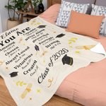 Personalized Graduation Cap Bible Chapter Soft Throw Blanket with Name and Year Home Decor Graduation Inspiring Gift for Christian Graduates
