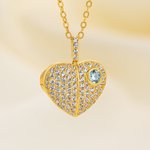 Personalisierte Herz-Medaillon Halskette mit Foto und Geburtsstein | aufklappbar | Schmuck | Jahrestag Geburtstag Valentinstag Geschenk für Frauen