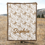Personalised Retro Western Cowboy Style Soft Tassel Throw Blanket with Name Home Decor Birthday Anniversary Gift for Women Cowboy Lovers