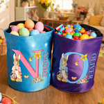 Personalised Cute Easter Bunny Letter LED Light Basket with Name Easter Gift for Kids  Family