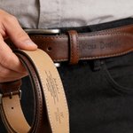 Personalised Initial Funny Men's Casual Buckle Leather Belt with Engraved Text and Name Birthday Valentine's Day Gift for Husband Boyfriend