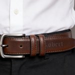Personalised Initial Funny Men's Casual Buckle Leather Belt with Engraved Text and Name Birthday Valentine's Day Gift for Husband Boyfriend