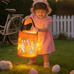 Personalised Cute Easter Bunny Letter LED Light Basket with Name Easter Gift for Kids  Family