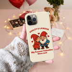 Spersonalizowane etui na telefon Cute Dwarf Couple Heart Rose TPU z imieniem na iPhone'a do codziennego użytku Walentynkowy prezent rocznicowy dla par