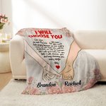 Personalized I Will Choose You Hand in Hand Rose Element Soft Throw Blanket with Name Home Decor Valentine's Day Anniversary Gift for Couple Lover