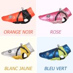 Manteau d'hiver pour chien imperméable personnalisé avec motif empreinte de patte et nom - Cadeau activités extérieures pour animal de compagnie