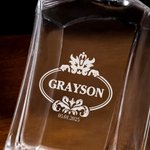 Personalised Engraved Vintage Border Text Whiskey Decanter Bar Accessory Birthday Gift for Men Whiskey Lovers