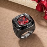Personalisierte eingraviert Stempel Sterling Silber Ring mit Geburtsstein Mementos Schmuck Graduierung Geschenk für Männer Absolventen
