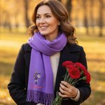 Spersonalizowany Urodzinowy Bukiet Kwiatów Miękki Ciepły Szalik z Frędzlami z Imieniem Zimowy Akcesorium Rocznicowy Prezent Urodzinowy dla Przyjaciela Rodziny