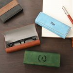 Personalised PU Leather Multi-Colour Glasses Holders with Name and Initial Daily Use Birthday Gift for Dad Mom