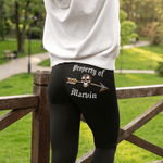 Personalised Property of Skull Arrow High-Waist Yoga Leggings with Name Daily Outfit Birthday Gift for Girlfriend Woman