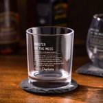 Personalizzato divertente citazione Definizione Nome Whisky Bourbon Bicchieri con sottobicchiere in ardesia Regalo di festa di compleanno per colleghi Amici Famiglia