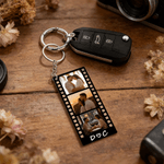 Portachiavi personalizzato in acrilico con testo e iniziali per 3 foto di film Compleanno San Valentino Regalo commemorativo per coppie di amici