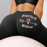 Personalized Property of Skull Arrow High-Waist Yoga Pants with Name Daily Outfit Birthday Gift for Girlfriend Woman