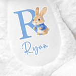 Giocattolo di peluche personalizzato con il nome del coniglietto iniziale di Pasqua, regalo di compleanno per bambini.