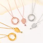 Personalised Kid Profile Silhouette Birthstone Necklace Dainty Jewellery with Name Birthday Anniversary Gift for Mom