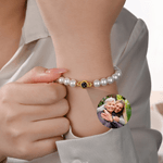 Personalizada Foto Proyección Perla Pulsera Dainty Joyería Cumpleaños Día de San Valentín Aniversario Regalo para Mamá Novia Hermana