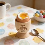 Personalized Easter Egg Rabbit Wooden Egg Cup  with Name and Text Egg Holder Easter Gift for Kids Family