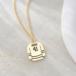 Personalisierte Eishockey-Jersey Halskette mit Namen und Nummer aus Messing zierlicher Schmuck Winterspiele Geschenk für Teams Eishockey-Liebhaber