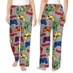 Pantaloni del pigiama Gamepad personalizzati multicolore con nome e coulisse Divertente regalo da indossare ogni giorno a tema gioco per gli amici della famiglia