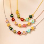 Colourful Beads that Bring Joy to Every Little Girl's Style - Personalised Sterling Silver Name Necklace Birthday Gift