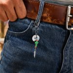 Personalized Natural Stone Cross Saddle Charm with Name and Feather Tassel Horseback Riding Game Christening Gift for Christians Horse Riding Lovers