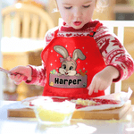Personalisierte niedlichen Bogen Hut Ostern Hase Ei einstellbar Kind Schürze Koch Hut Set mit Namen und Tasche Ostern Party Geschenk für Jungen Mädchen