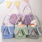 Personalised Cute Peter Rabbit Corduroy Easter Basket with Name and Initial Outdoor Activities Easter Egg Hunting Gift for Kids