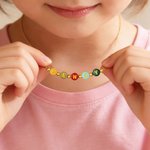 Colourful Beads that Bring Joy to Every Little Girl's Style - Personalised Sterling Silver Name Necklace Birthday Gift