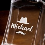 Personalized Bow Tie Suit Men Portrait Whiskey Decanter with Name and Date Father's Day Birthday Anniversary Gift for Men