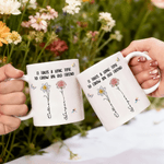 Personalised Crystal Birth Flower Ceramic Coffee Mug with Names Daily Use Birthday Gift for Friends
