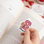 Spersonalizowana zakładka magnetyczna do książki z inicjałem i imieniem na walentynki, rocznicę i urodziny dla pary i miłośnika książek