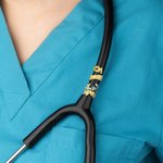 Personalized Birth Flower Stethoscope ID Tag with Name and Title Appreciation Graduation Gift for Nurse Doctor Medical Students
