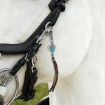 Personalized Natural Stone Cross Saddle Charm with Name and Feather Tassel Horseback Riding Game Christening Gift for Christians Horse Riding Lovers