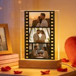 Luce notturna LED a pellicola personalizzata con 3 foto, luce a 7 colori - Regalo di San Valentino per coppia