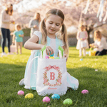 Personalised Cute Peter Rabbit Easter Basket with Name and Initial Easter Party Gift for Kids Boys Girls