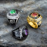 Personalisierter Meisterschaftsring mit Gravuren Symbolen und Edelstein Sport Schmuck Championship Winterspiele Geschenk für Herren Sportler Fans