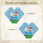 Personalisiertes herzförmiges Baustein Puzzle mit Figuren im Cartoon-Stil und Namen Jahrestag Valentinstag Geschenk für Paare