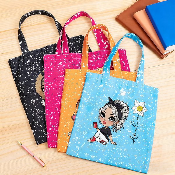 Sac Tote Personnalisé avec Image de Femme Fleur de Naissance et Nom Accessoire de Voyage Travail Courses Cadeau Anniversaire Noël pour Femme