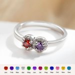 Henkilökohtainen Elegantti 1-5 Birthstones rengas Zirkoni äitienpäivä syntymäpäivälahja äidille isoäiti