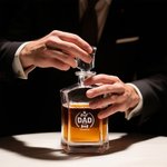 Personalized Bow Tie Suit Men Portrait Whiskey Decanter with Name and Date Father's Day Birthday Anniversary Gift for Men