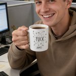 Personlig Morsom Fuck Text Middle Finger 11 oz keramisk krus med navn Daglig bruk Bursdagsgave til venn Kollega