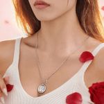 Disco giratorio personalizado I Love You Collar colgante con nombre y fecha Dainty Jewelry Valentine's Day Birthday Gift for Couple