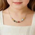Colourful Beads that Bring Joy to Every Little Girl's Style - Personalised Sterling Silver Name Necklace Birthday Gift