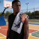 Toalla deportiva personalizada con silueta de personaje de béisbol fútbol con nombre, número y pinza para colgar Día del partido Regalo de cumpleaños para los amantes del deporte