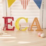 Personalisierte niedliche Ostern Kaninchen Initial Multicolor Ornament mit Namen Schreibtisch Party Dekor Korb Stuffer Ostern Geschenk für Familie Kinder