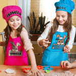 Personalisierte niedlichen Bogen Hut Ostern Hase Ei einstellbar Kind Schürze Koch Hut Set mit Namen und Tasche Ostern Party Geschenk für Jungen Mädchen