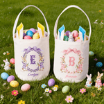 Personalised Cute Peter Rabbit Easter Basket with Name and Initial Easter Party Gift for Kids Boys Girls
