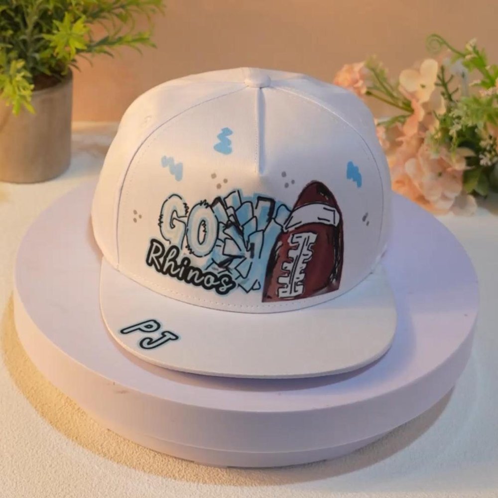 Henkilökohtainen käsin piirretty Jalkapallo Cheerleader Pom-Pom hengittävä säädettävä säädettävä Trucker Hat nimi teksti Ulkokäyttöön syntymäpäivälahja jalkapallo äiti rakastaja 8
